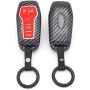 Royalfox(TM) 4 5 Buttons Carbon Fiber Texture Smart keyless Entry Remote Key Fob case Cover for Ford Mustang F-150 F-450 Explorer Taurus Fusion Edge,Lincoln MKZ MKC MKX (red)