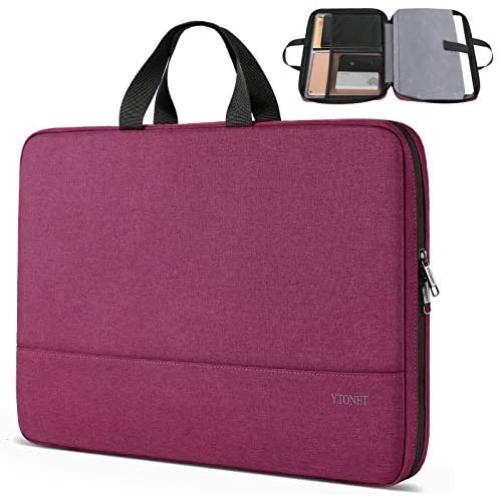 Ytonet 15.6 Inch Laptop Case, TSA Friendly Laptop Sleeve for Women Men Lightweight Slim Computer Carrying Case Compatible for HP Dell Asus Laptops,Computer Protective Case, Purple Red