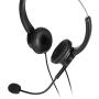 TelPal Corded Binaural Telephone Headset, Hands-Free Noise Cancelling Call Center Headphones with 4-Pin RJ9 Crystal Head & Mic & Telephone Adapter for Phone Counseling Services, Telecom Operators