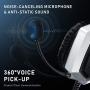 RUNMUS Gaming Headset for PS4, Xbox One, PC Headset w/Surround Sound, Noise Canceling Over Ear Headphones with Mic & LED Light, Compatible with PS5, PS4, Xbox One, Switch, PC, PS3, Mac, Laptop, White