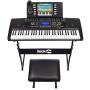 RockJam 61 Key Keyboard Piano With LCD Display Kit, Keyboard Stand, Piano Bench, Headphones, Simply Piano App & Keynote Stickers