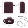 Filoto Case for Airpods, Airpod Case Cover for Apple Airpods 2&1 Charging Case, Cute Air Pods Silicone Protective Accessories Cases/Keychain/Pompom/Strap, Best Gift for Girls and Women, Burgundy