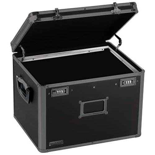 Vaultz Locking File Storage Chest, Two-Handled, Letter/Legal File Storage, Tactical Black, 16.5 x 13.5 x 12 inches