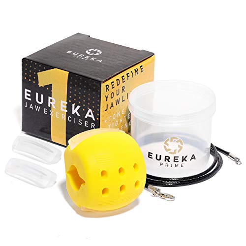 Eureka Jaw Exerciser – Jawline Shaper for a Redefined Jawline - Double Chin Reducer for Men and Women – Sculpt and Tone Effect – Food-Grade Silicone – Jawline Exerciser with Carrying Box and Necklace