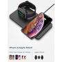 Wireless Charger [with QC 3.0 Adapter], Seneo 2 in 1 Wireless Charging Pad with iWatch Stand for iWatch 5/4/3, 7.5W for iPhone 12/11/Pro Max/XR/XS Max/XS/8/8P/Airpods Pro (No Magnetic Charging Cable)