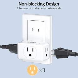 3 Prong to 2 Prong Adapter, LENCENT Plug Extender, Wall Plug Splitter with 3 AC Outlets, Travel Power Adaptor for US to Japan Japanese Philippines-Type A, Cruise Ship Approved, 4 Pack