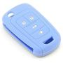 iSaddle Silicone Protecting Vehicle Remote Start Key Case Cover Fob Holder for Chevrolet Camaro Cruze Equinox Malibu Orlando Sonic (Light Blue Color)