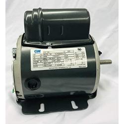 GW 1/4 HP Belt Drive Fan Motor, 115V, 48 Frame, Split Phase Start Capacitor Run Electric Motor, 1725RPM, SF 1.35, SFA 4.5A, ODP Enclosure, Resilient Base, Auto Overload Protector