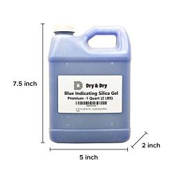 Dry & Dry [2 LBS] Blue Premium Indicating Silica Gel Beads(Industry Standard 2-4 mm) - Reusable Desiccant Beads