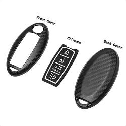 TANGSEN Smart Key Fob Case for INFINITI EX FX X G JX M Q QX SERIES for NISSAN ALTIMA COUPE ARMADA GT-R MAXIMA MURANO CROSS CABRIOLET PATHFINDER ROGUE SENTRA VERSA 4 Button Keyless Entry Remote Cover