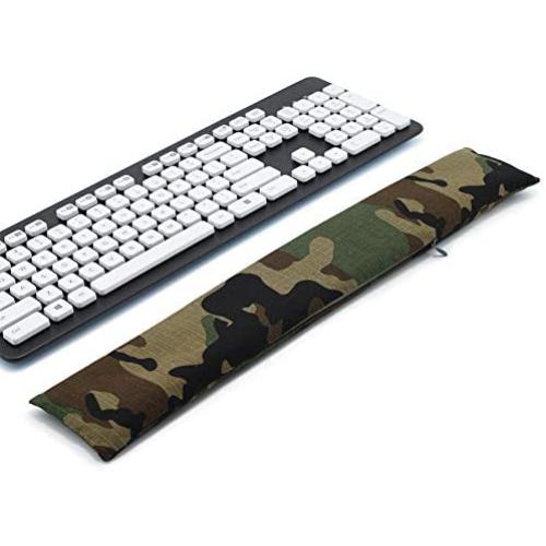 Keyboard Wrist Rest Pad, Washable Keyboard Mouse Wrist Support Pad Bean Bag for Carpal Tunnel, Office Workers, Massage Ergobeads & Cotton Fabric (Camouflage)