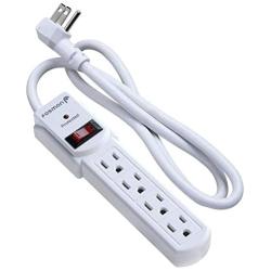 Fosmon Surge Protector Power Strip Flat Plug, 4-Outlet Splitter Extender 1875 Watt 490 Joules, 3FT Extension Cord Wall Mount with 3 Prong - ETL Listed