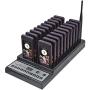 NADAMOO Restaurant Pager System with 20 pcs Coaster Pagers and 1 pc 999-Channel Keypad Call Button Extensible Wireless Calling System for Food Truck Clinic Church Cafe Shop