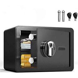 INTERGREAT Biometric Safe Box Fingerprint for Home, Office,Hotel Small Electronic Security Safe with Fingerprint Access, 1 Cubic Feet, Wall-Anchoring Design (Steel, Black)