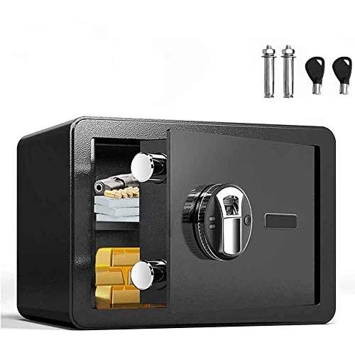 INTERGREAT Biometric Safe Box Fingerprint for Home, Office,Hotel Small Electronic Security Safe with Fingerprint Access, 1 Cubic Feet, Wall-Anchoring Design (Steel, Black)
