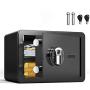 INTERGREAT Biometric Safe Box Fingerprint for Home, Office,Hotel Small Electronic Security Safe with Fingerprint Access, 1 Cubic Feet, Wall-Anchoring Design (Steel, Black)