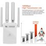 WiFi Range Extender 1200 Mbps,2.4 & 5GHz Dual Band Network，Signal Booster with WPS Button for WiFi Internet Connection , 2 LAN/Ethernet, Wireless Repeater Coverage to 3000sq.ft & 32 Devices