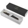 PARKER IM Rollerball Pen, Black Lacquer Gold Trim with Fine Point Black Ink Refill, Gift Box (1931659), Black and Gold