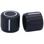 Taiss / 2pcs Black Aluminum Rotary Electronic Control Potentiometer Knob For 6 mm Diameter Shaft, Volume Control Knob, Audio knob, Guitar Knob，Switch Knob, 19mm dia. x 17mm height Knob-1