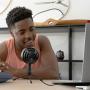 Blue Snowball iCE USB Mic for Recording and Streaming on PC and Mac, Cardioid Condenser Capsule, Adjustable Stand, Plug and Play – Black