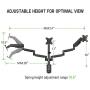 MOUNTUP Triple Monitor Stand Mount - 3 Monitor Desk Mount for Computer Screens Up to 27 inch, Triple Monitor Arm with Gas Spring, Heavy Duty Monitor Stand, Each Arm Holds Up to 17.6 lbs, MU0006