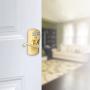 Schlage FE595 V PLY 505 FLA Plymouth Keypad Entry with Flex-Lock and Flair Style Levers, Bright Brass