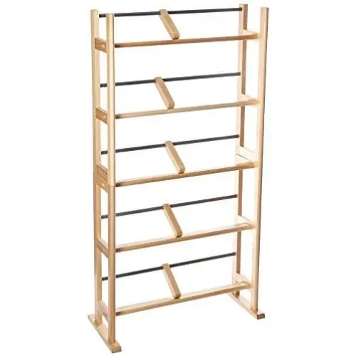 Atlantic Element Media Storage Rack - Holds Up to 230 Cds or 150 Dvds, Contemporary Wood & Metal Design with Wide Feet for Greater Stability, PN35535687 In Maple
