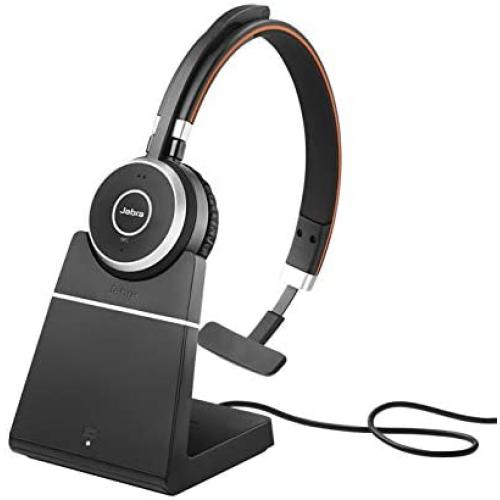 Jabra Evolve 65 Mono MS, Charging Stand & Link 370 - Professional Unified Communicaton Headset