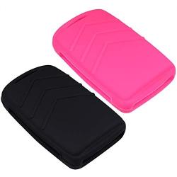 Lcyam Remote Key Fob Covers Durable Silicone Case Fits for 3 4 Button Keys on Side 2019 2020 Mazda 3 CX-30 CX-5 CX-9 Mazda 6 (Black Rose)