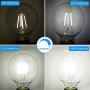 Energetic Lighting Dimmable LED Edison Light Bulb, G25 (G80) Globe Bulb, 60W Equivalent, 5000K Daylight, Christmas Light, E26 Standard Base, UL Listed, 6-Pack