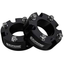 Supreme Suspensions - Front Leveling Kit for 2007-2021 Toyota Tundra and 2007-2021 Toyota Sequoia 2.5'' Front Lift Strut Spacers 2WD 4WD (Black)