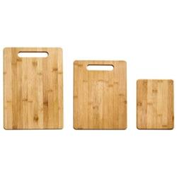 Farberware 3-Piece Bamboo Cutting Board, Set of 3 Assorted Sizes, Brown