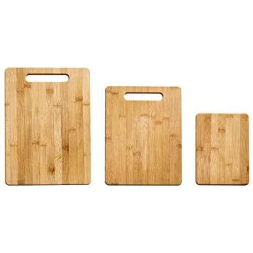 Farberware 3-Piece Bamboo Cutting Board, Set of 3 Assorted Sizes, Brown