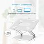 Boyata Laptop Stand, Adjustable Ergonomic Laptop Holder, Aluminium Alloy Notebook Stand Compatible for MacBook Pro/Air, Dell XPS, Lenovo, Samsung Laptops Up to 17 inches-Silver