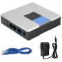 VOIP Gateway,Dual Ports Internet Phone Adapter with RJ45/Telephone Ports and Network Cable for Linksys PAP2T,Support SIP V2 Protocol, Fax and Multi-Voice Compression(US Plug)