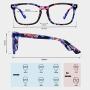 Maxjuli Blue Light Blocking Glasses,Computer Reading/Gaming/TV/Phones Glasses for Women Men(Flower Black)