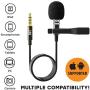 Wired Lavalier Lapel Microphone for iPhone Android Smartphone Omnidirectional Mic for Recording with Clip-on for Bloggers and Vloggers