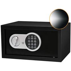SamYerSafe Safe Box with Sensor Light,0.45 Cubic Feet Security Safe with Electronic Digital Keypad Money Safe Steel Construction Hidden with Lock，Wall or Cabinet Anchoring Design for Office Home Hotel