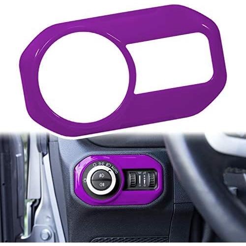 Headlight Lamp Switch Trim Cover Button Decoration Interior Accessories for 2018-2021 Jeep Wrangler JL JLU & Gladiator JT (Purple)