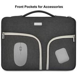 HESTECH Chromebook Case,11.6''-12.5 inch Water Repellent Polyester Protective Laptop Sleeve Bag Handle Front Pockets Acer/HP Stream/Samsung/Microsoft Surface Pro 7/3/4/5/6,Black