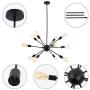 Sputnik Chandelier,12 Lights Modern Chandelier Pendant Lighting Industrial Vintage Hanging Dining Room Light for Kitchen (Black)