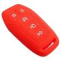 BAR Autotech Remote Key Silicone Rubber Keyless Entry Shell Case Fob and Key Skin Cover fit for Ford F150 F450 Mustang Fusion Lincoln MKZ MKC (1 Pair) (Red)