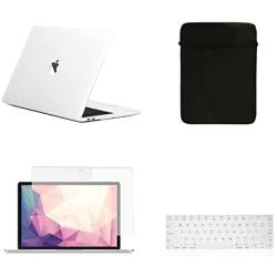 TOP CASE MacBook Pro 13 inch Case 2019 2018 2017 2016 Release A2159 A1989 A1706 A1708, 4 in 1 Essential Rubberized Hard Case, Keyboard Cover, Screen Protector, Sleeve for MacBook Pro 13'' - Matte Clear