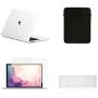 TOP CASE MacBook Pro 13 inch Case 2019 2018 2017 2016 Release A2159 A1989 A1706 A1708, 4 in 1 Essential Rubberized Hard Case, Keyboard Cover, Screen Protector, Sleeve for MacBook Pro 13'' - Matte Clear