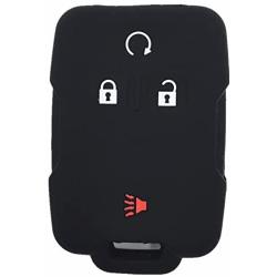 Ezzy Auto Black Silicone Rubber Key Fob Case Key Cover Keyless Remote Jacket Skin Protector fit for Silverado Colorado GMC Sierra Yukon Cadillac