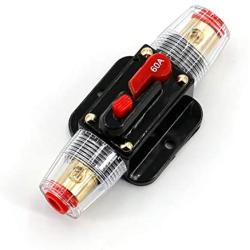UTSAUTO Circuit Breaker 60Amp Resettable Fuse Circuit Breaker Auto Car Stereo Inline Fuse Holders Inverter, Manual Reset 12V-24V DC for Automotive Marine Boat Audio System Protection