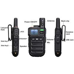 Retevis RB15 Vibration Walkie Talkies for Adults,Rechargeable Long Range Two Way Radios,Small Mini,Portable,Hands Free,Remote Emergency Alarm for Church Retail Business(5 Pack)