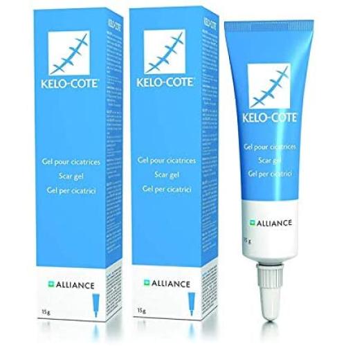 2 Pack Kelo-cotee,Gel for Scars 15G,Softens and flattens Scars,Eliminates Redness,Relieves itching and Pain,Helps in Healing,Protects The Skin,Advance