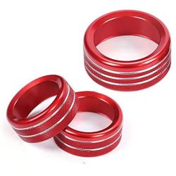 Thor-Ind AC Air Conditioner Volume Tune Knob Button Cover for Dodge Ram 1500 2500 3500 2013 2014-2018 for Dodge Challenger Charger Chrysler 300 300s 2015 2016 2017 2018 2019 2020 (Red)