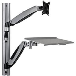 Tripp Lite Wall-Mount for Sit-Stand Desktop Workstation Standing Desk, Single Display w/ Thin Client Mount, for 13 to 27 in. Monitors (WWSS1327RWTC)